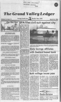 State Savings Affiliates with Zeeiand Based Bank Both Millage Issues Pass