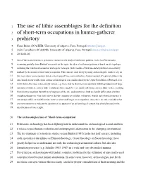 The Use of Lithic Assemblages for the Definition of Short-Term Occupations in Hunter-Gatherer Prehistory