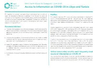 Access to Information on COVID-19 in Libya and Tunisia