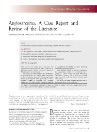 Angiosarcoma: a Case Report and Review of the Literature