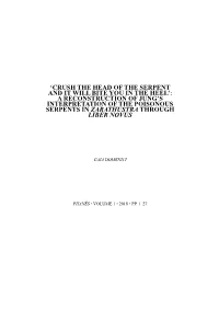 'Crush the Head of the Serpent and It Will Bite You in the Heel': a Reconstruction of Jung's Interpretation of the Poisono