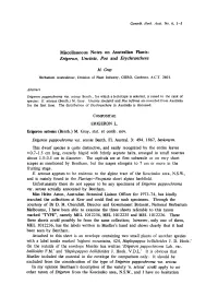 Miscellaneous Notes on Australian Plants: Erigeron, Uncinia, Poa and Ery Thranthera