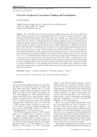 Overview on Spectral Line Source Finding and Visualisation