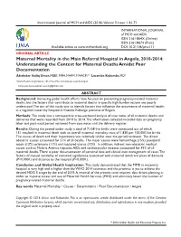 94 Umar Maternal Mortality in Angola.Indd