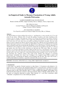 An Empirical Study to Measure Fascination of Young Adults Towards Web Series