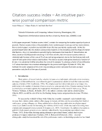 Citation Success Index – an Intuitive Pair- Wise Journal Comparison Metric
