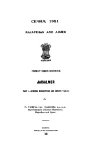 District Census Handbook, Jaisalmer, Rajasthan and Ajmer