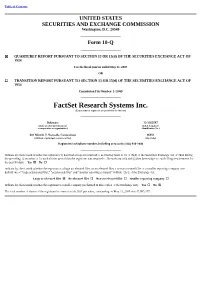 Factset Research Systems Inc. (Exact Name of Registrant As Specified in Its Charter)