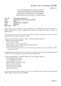Iso/Iec Jtc1/Sc2/Wg2 N2386