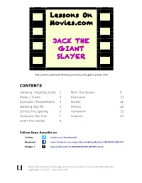 Lessons on Movies.Com JACK the GIANT SLAYER