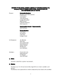 Minutes of the Second Annual Generla