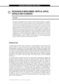 Netflix, Apple, Google and Facebook
