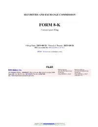 NV5 Global, Inc. Form 8-K Current Event Report Filed 2021-08-25