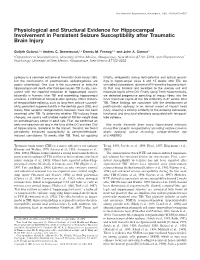 Physiological and Structural Evidence for Hippocampal Involvement in Persistent Seizure Susceptibility After Traumatic Brain Injury