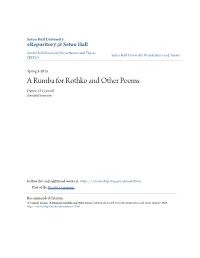 A Rumba for Rothko and Other Poems Dennis O'connell Seton Hall University