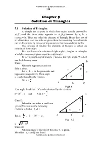 Chapter 5 Solution of Triangles