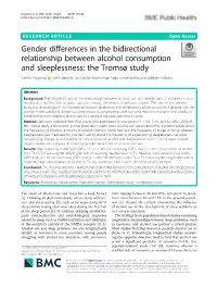 Gender Differences in the Bidirectional Relationship Between Alcohol Consumption and Sleeplessness