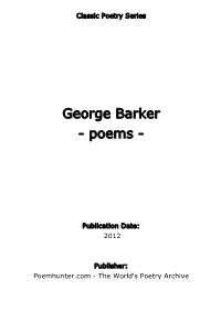 George Barker - Poems