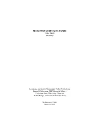 JOHN CLAY) PAPERS (Mss