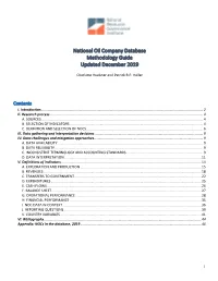 National Oil Company Database Methodology Guide Updated December 2019