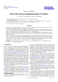Orbit of the Mercury-Manganese Binary 41 Eridani? C