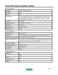 Primepcr™Assay Validation Report