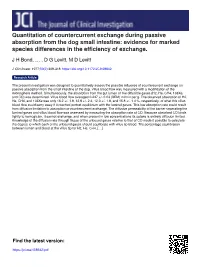 Quantitation of Countercurrent Exchange During Passive Absorption from the Dog Small Intestine: Evidence for Marked Species Differences in the Efficiency of Exchange