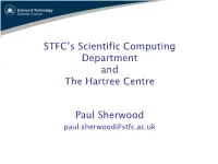 STFC's Scientific Computing Department and the Hartree Centre