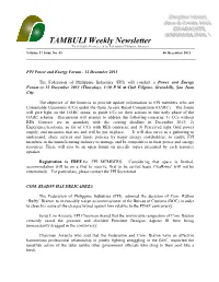 TAMBULI Weekly Newsletter the Official E-Newsletter of the Federation of Philippine Industries