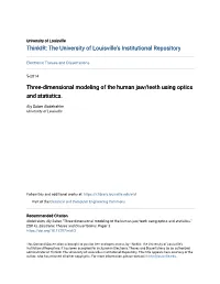 Three-Dimensional Modeling of the Human Jaw/Teeth Using Optics and Statistics