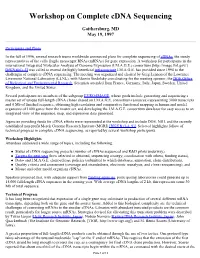 Workshop on Complete Cdna Sequencing