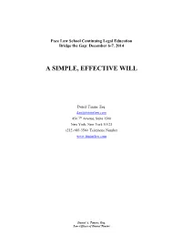 A Simple, Effective Will