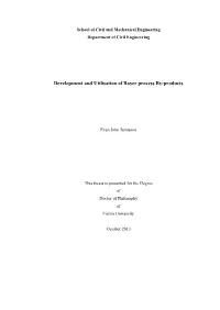 Development and Utilisation of Bayer Process By-Products