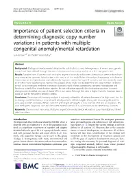 Importance of Patient Selection Criteria in Determining Diagnostic Copy