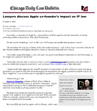 Lawyers Discuss Apple Co-Founder's Impact on IP Law