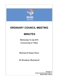 Minutes of Ordinary Meeting