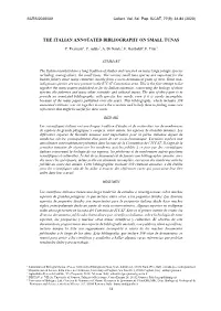 The Italian Annotated Bibliography on Small Tunas
