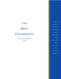 1998 ANNUAL REPORT the Abell Foundation, Inc