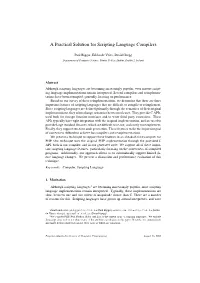 A Practical Solution for Scripting Language Compilers