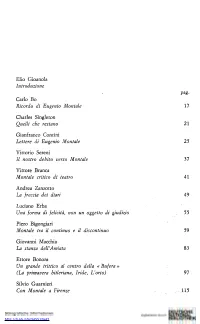Elio Gioanola Carlo Bo Charles Singleton Gianfranco Contini