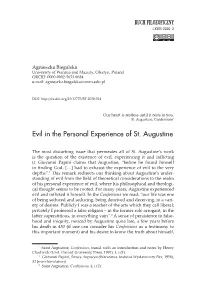 Evil in the Personal Experience of St. Augustine