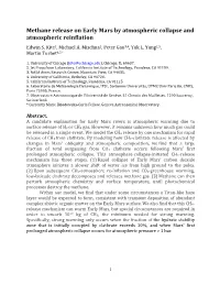 Methane Release on Early Mars by Atmospheric Collapse and Atmospheric Reinflation