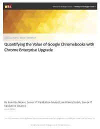 Quantifying the Value of Google Chromebooks with Chrome Enterprise Upgrade