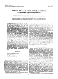 Reduced Na+,K+-Atpase Activity in Patients with Pseudohypoaldosteronism