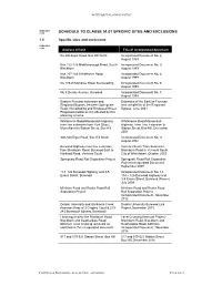 Schedule to Clause 51.01 Specific Sites and Exclusions