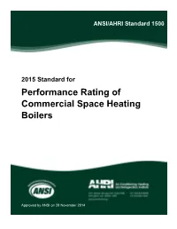 (2015): Performance Rating of Commercial Space Heating Boilers