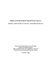 EPA FIFRA Enforcement Response Policy