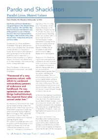 Pardo and Shackleton: Parallel Lives; Shared Values