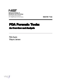 PDA Forensic Tools: an Overview and Analysis
