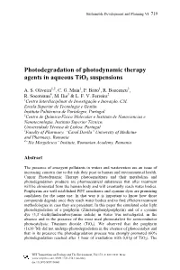 Photodegradation of Photodynamic Therapy Agents in Aqueous Tio2 Suspensions